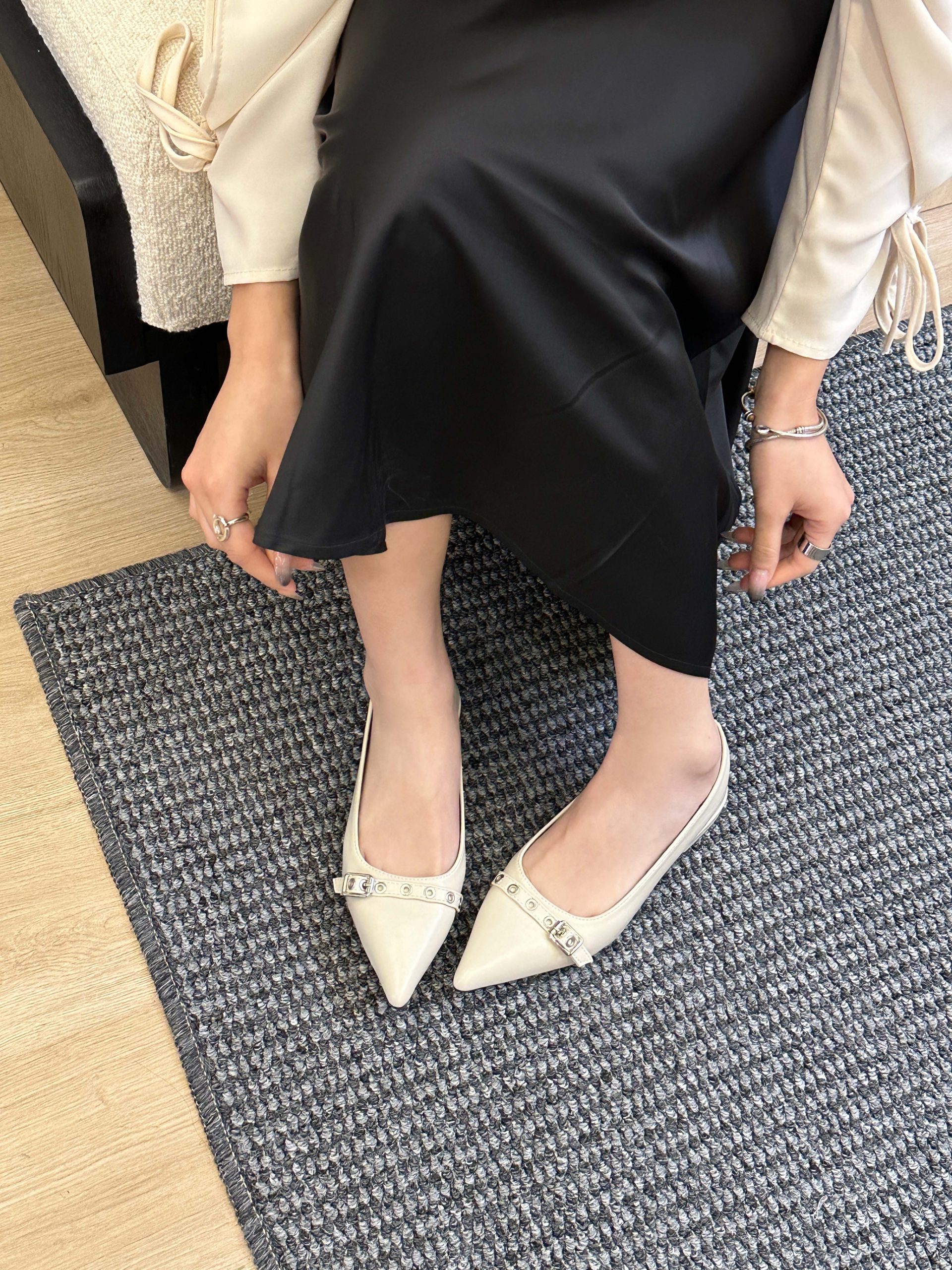 SHIZHUONI Women's Pointed Toe Mary Jane Shoes 2025 Spring New Low Heel Slip-On Casual Shoes - Image 2